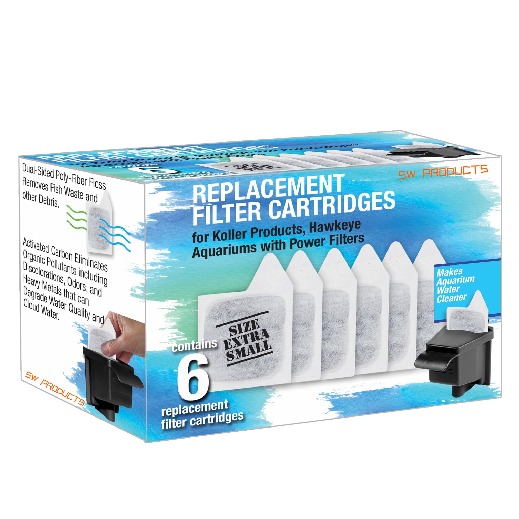 SW PRODUCTS Koller XS 6-pack packaging ready for quick tank replacements