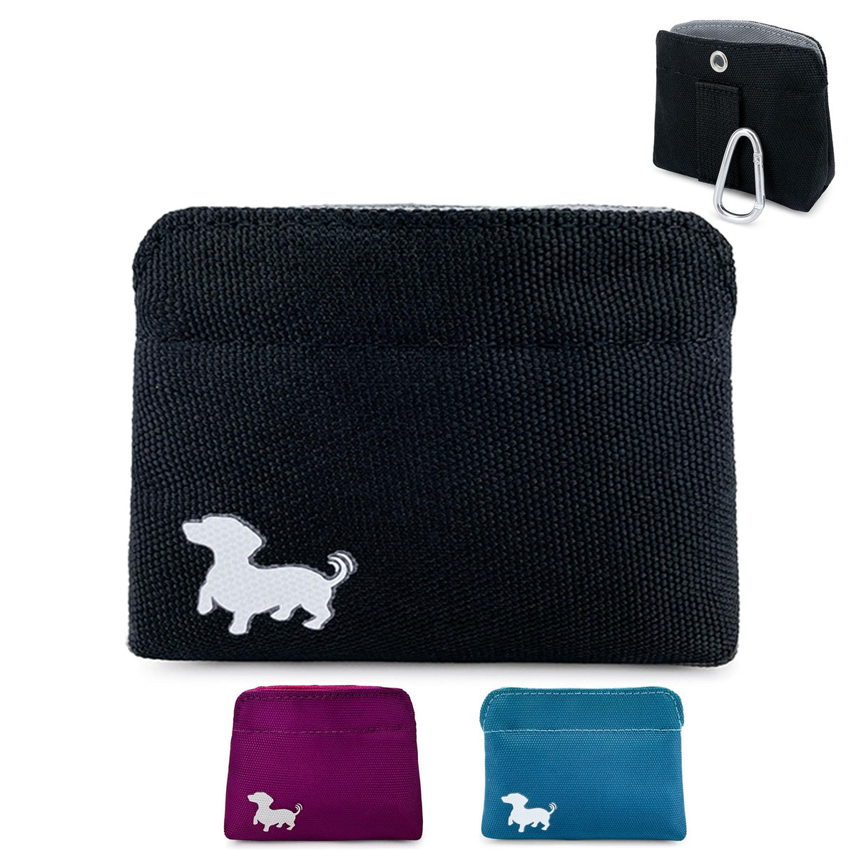 Swaggly extra-small dog treat pouch with magnetic closure for quick rewards on walks.
