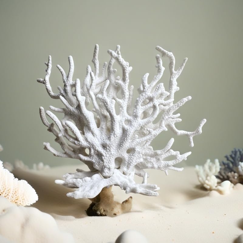 SwandTanpand fake coral decor white enhances aquarium aesthetics without heavy setup.