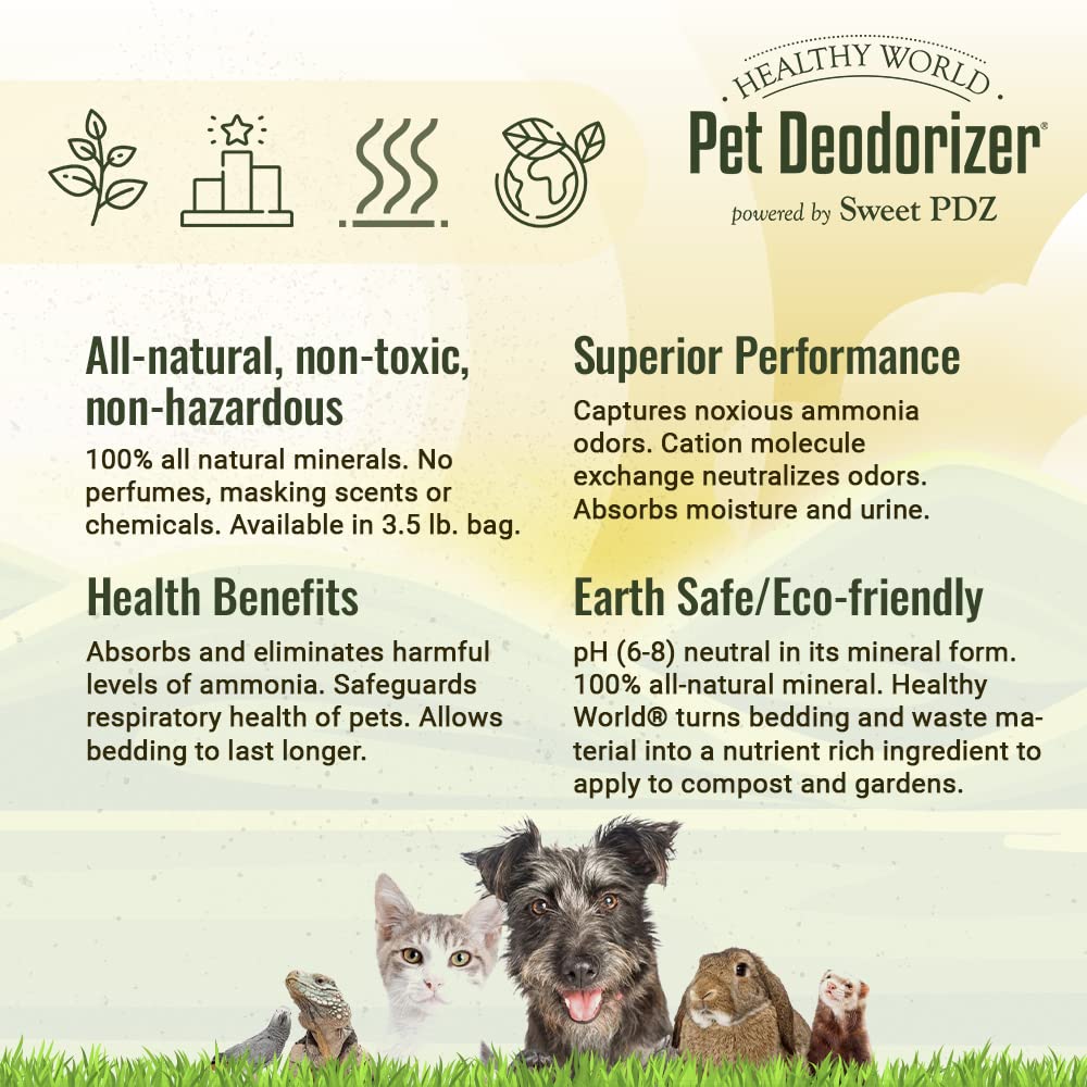 Sweet PDZ Healthy World dog-run-setup demonstrates pet habitat odor management.