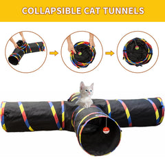 SweetBin play ball and mouse toy included in tunnel for interactive play.