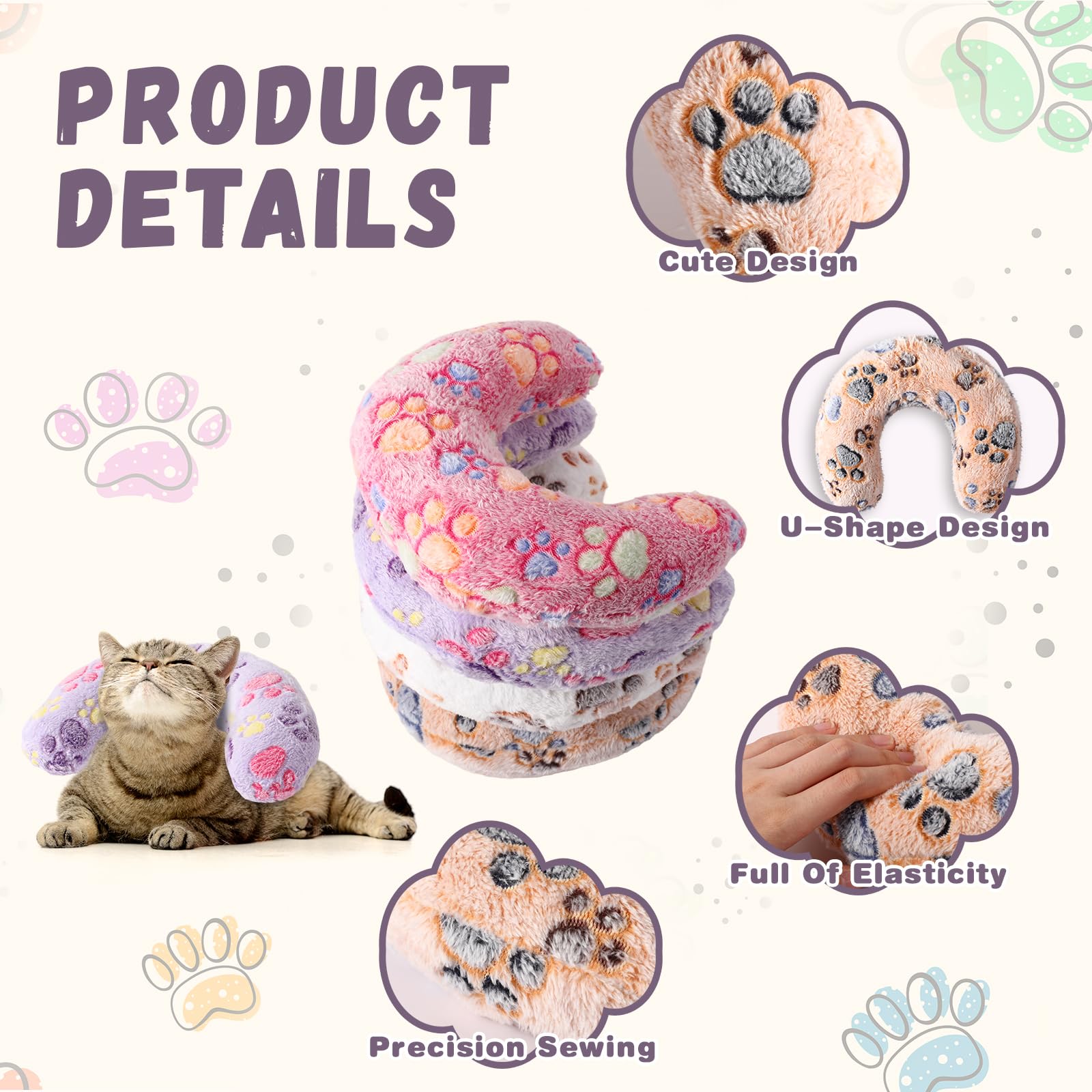 Sweetude compact 9.4x7.8x2.8 inch pillow fits cats and small dogs