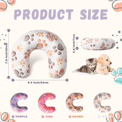 Sweetude U-shaped pillow supports the neck for curled sleeping pets
