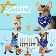 Sweetude Hanukkah dog bandana candles pattern for photos