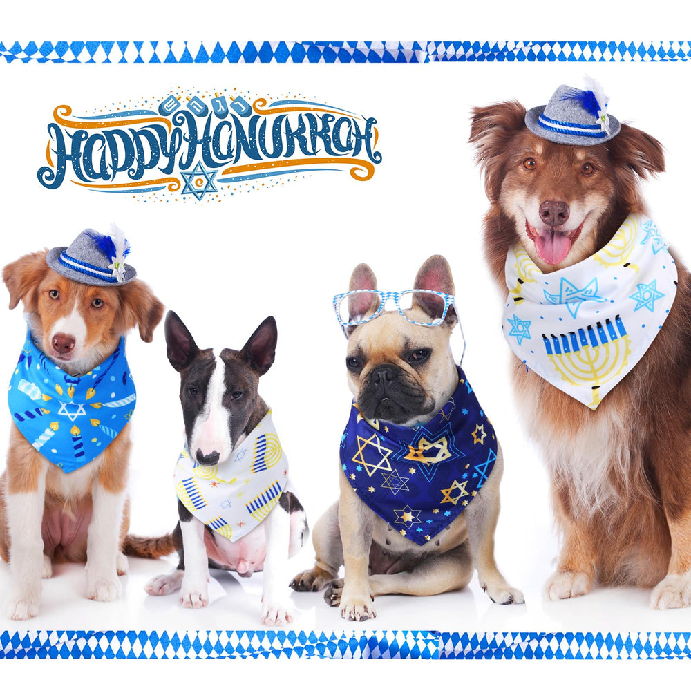 Sweetude Hanukkah dog bandana soft polyester fabric for comfort