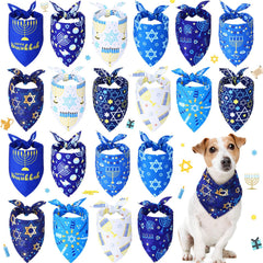Sweetude Hanukkah dog bandana star design for festive pet styling