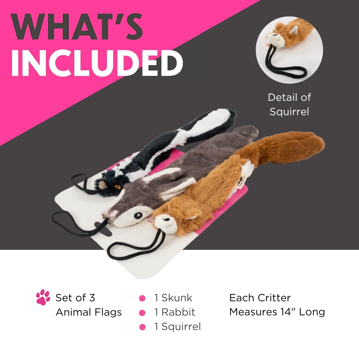 SwiftPaws Critter Pack rabbit flag ideal for lively fetch and training.