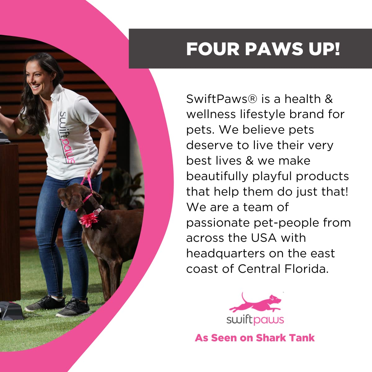 SwiftPaws Home Original stakes and tethers provide a stable outdoor setup.