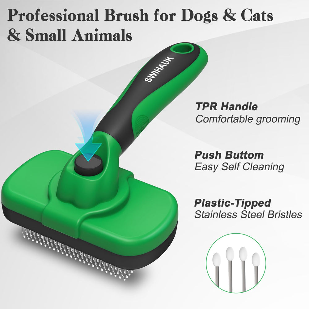 Swihauk deshedding in action demonstrates effective fur removal while reducing shedding.