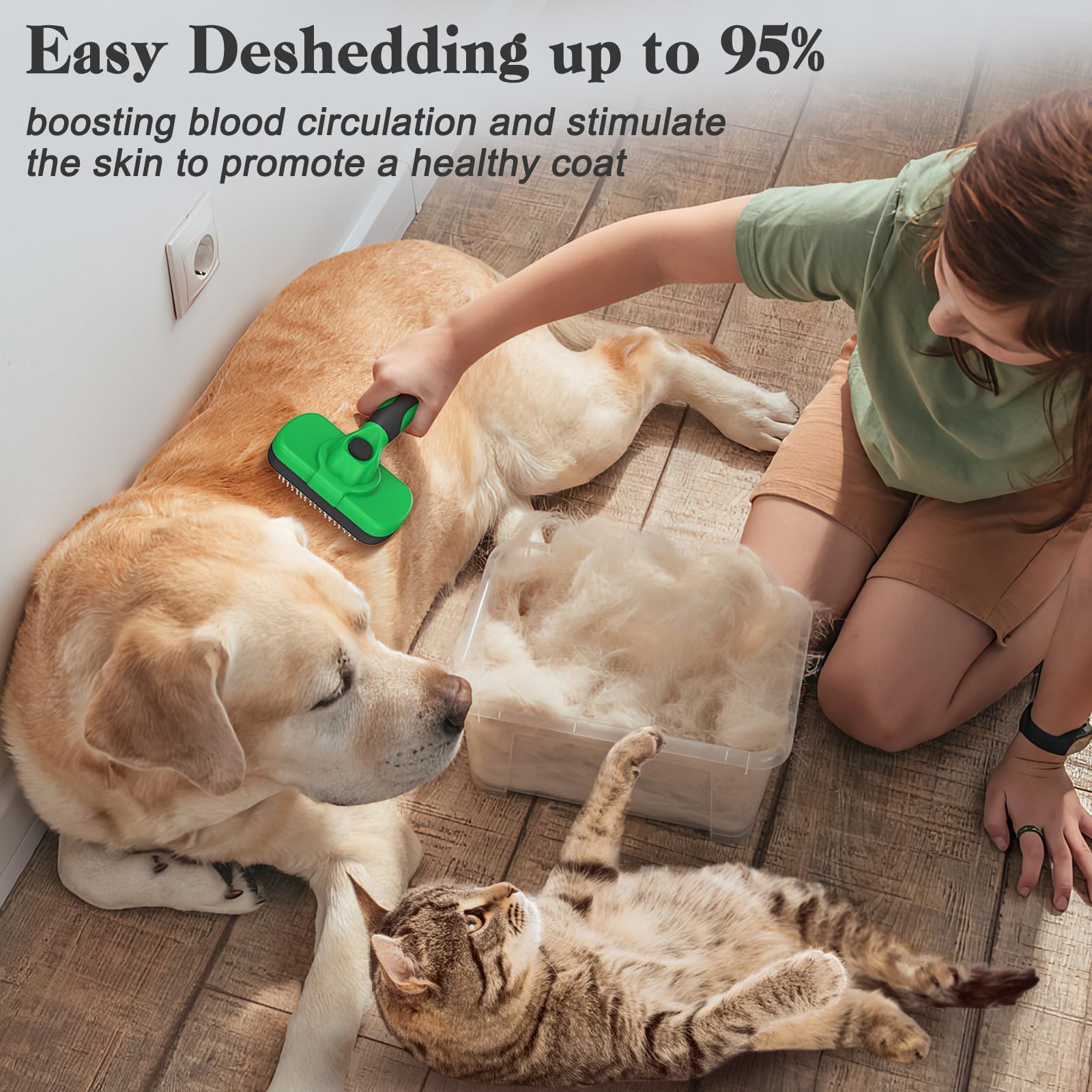 Swihauk ergonomic TPR-handle offers comfortable grip during long grooming sessions.