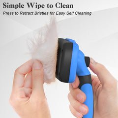 Swihauk Mango ergonómico azul para grooming cómodo