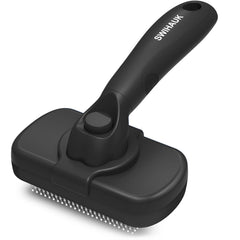 Swihauk self-cleaning slicker brush release bottom for fast post-grooming cleanup.