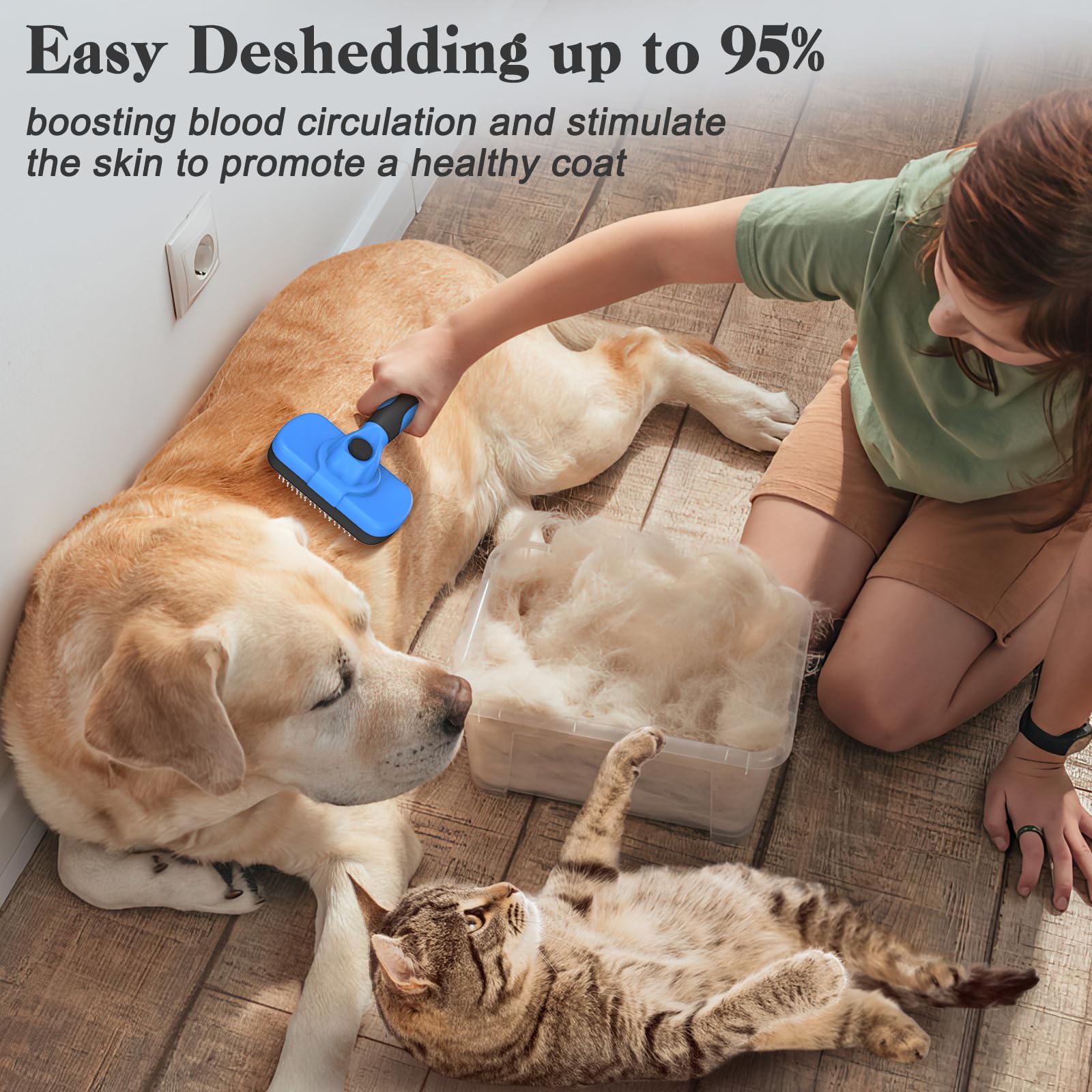 Swihauk Uso en perro de pelo largo para deshedding suave