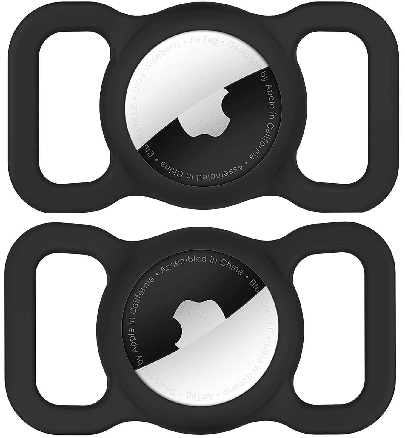 Swincho AirTag dog collar holder 2-pack front view shows secure collar attachment