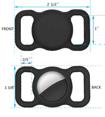 SWINCHO AirTag dog collar holder front view white offers low-profile visibility on collars