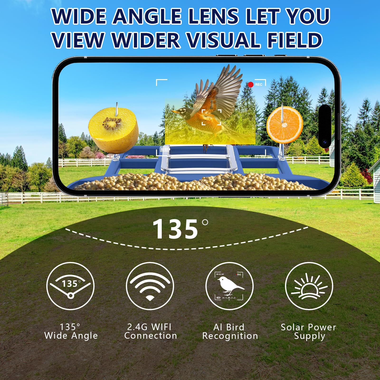 Swingers Smart Bird Feeder 1.2L container for easier refills between visits.