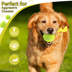 Swingers natural rubber felt balls are gentle on teeth during regular play.