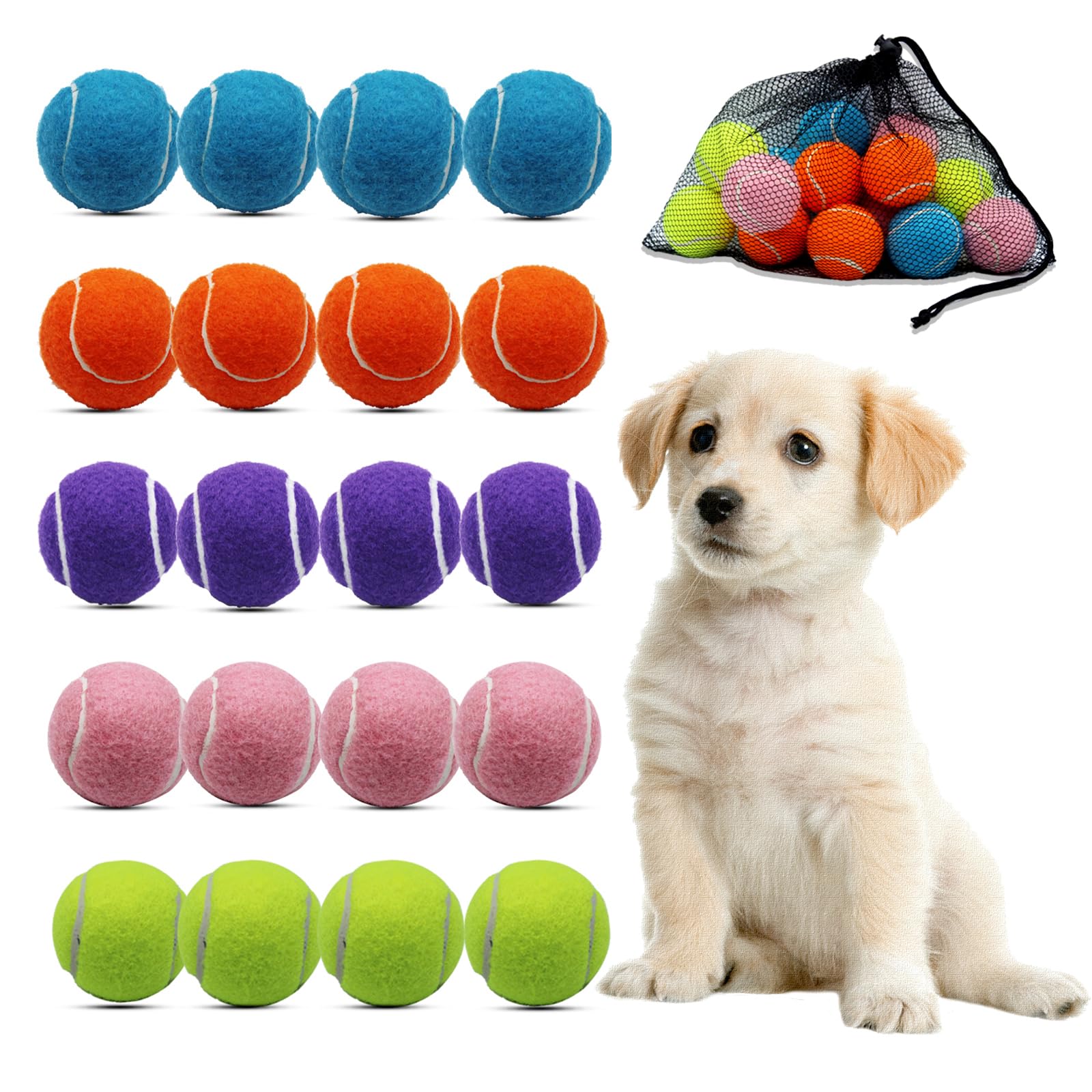 Swingers small tennis balls 2 inch pack, ready for training and fetch.
