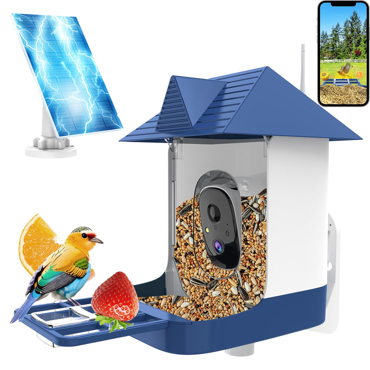 Swingers Smart Bird Feeder camera front view for outdoor use.