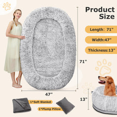 SWITTE human dog bed sides padded with foam for back support and comfort.