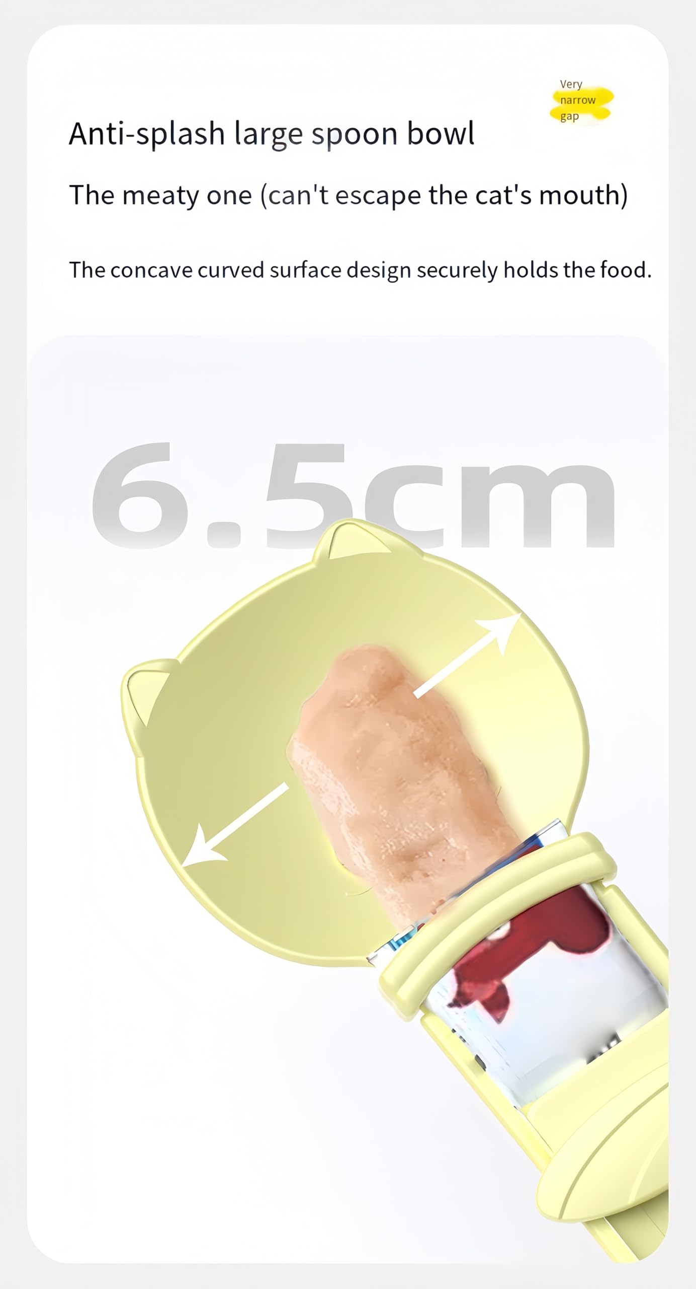 SWOAWO Cat Strip Feeder Spoon keeps hands clean during gravy service.