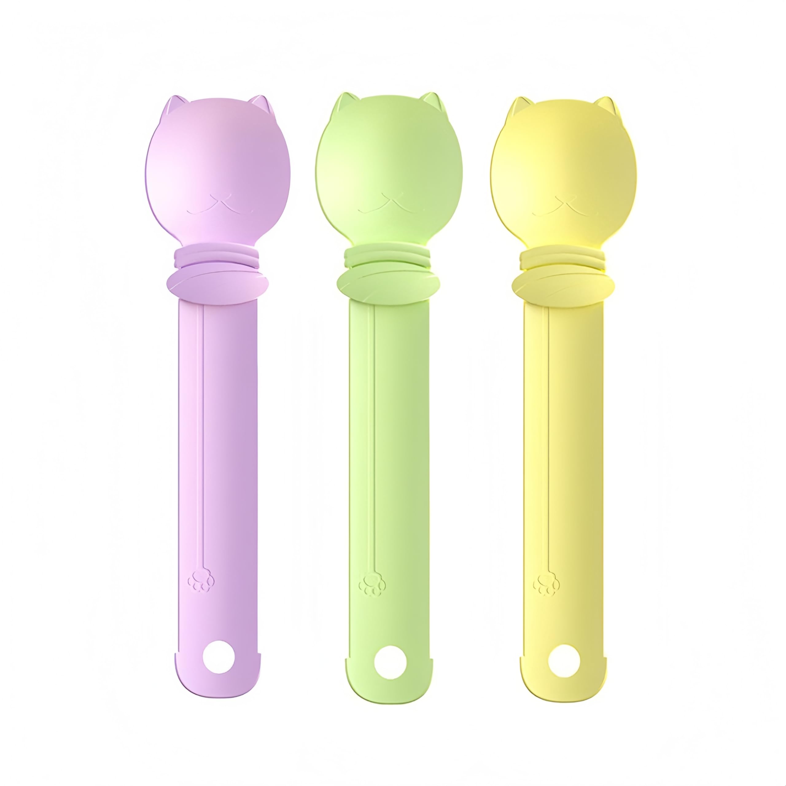 SWOAWO Cat Strip Feeder Spoon with ergonomic grip for mess-free squeezing.