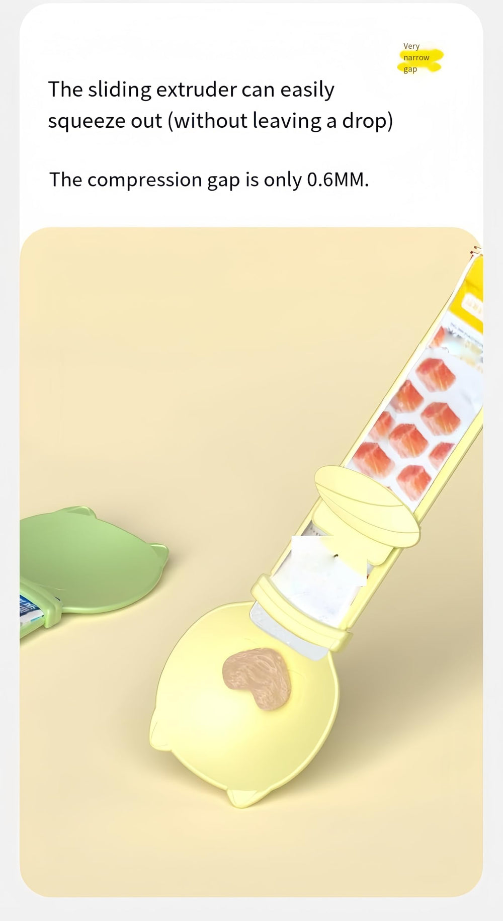 SWOAWO Cat Strip Feeder Spoon features portion ridges to track intake.
