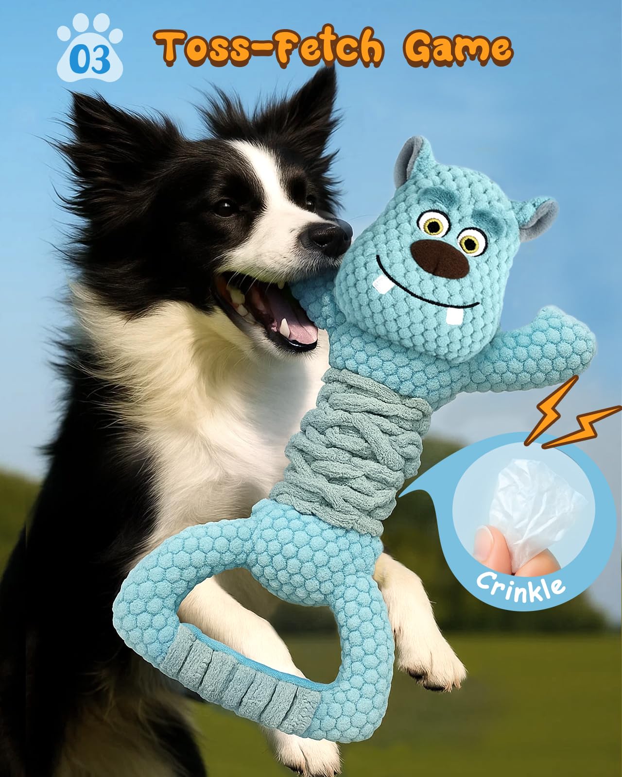 Swooflia Tug of War Toy crinkle texture for extra sensory interest.