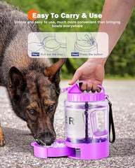 SwSun 77oz bottle with dispenser and fold-out bowl for quick hydration.