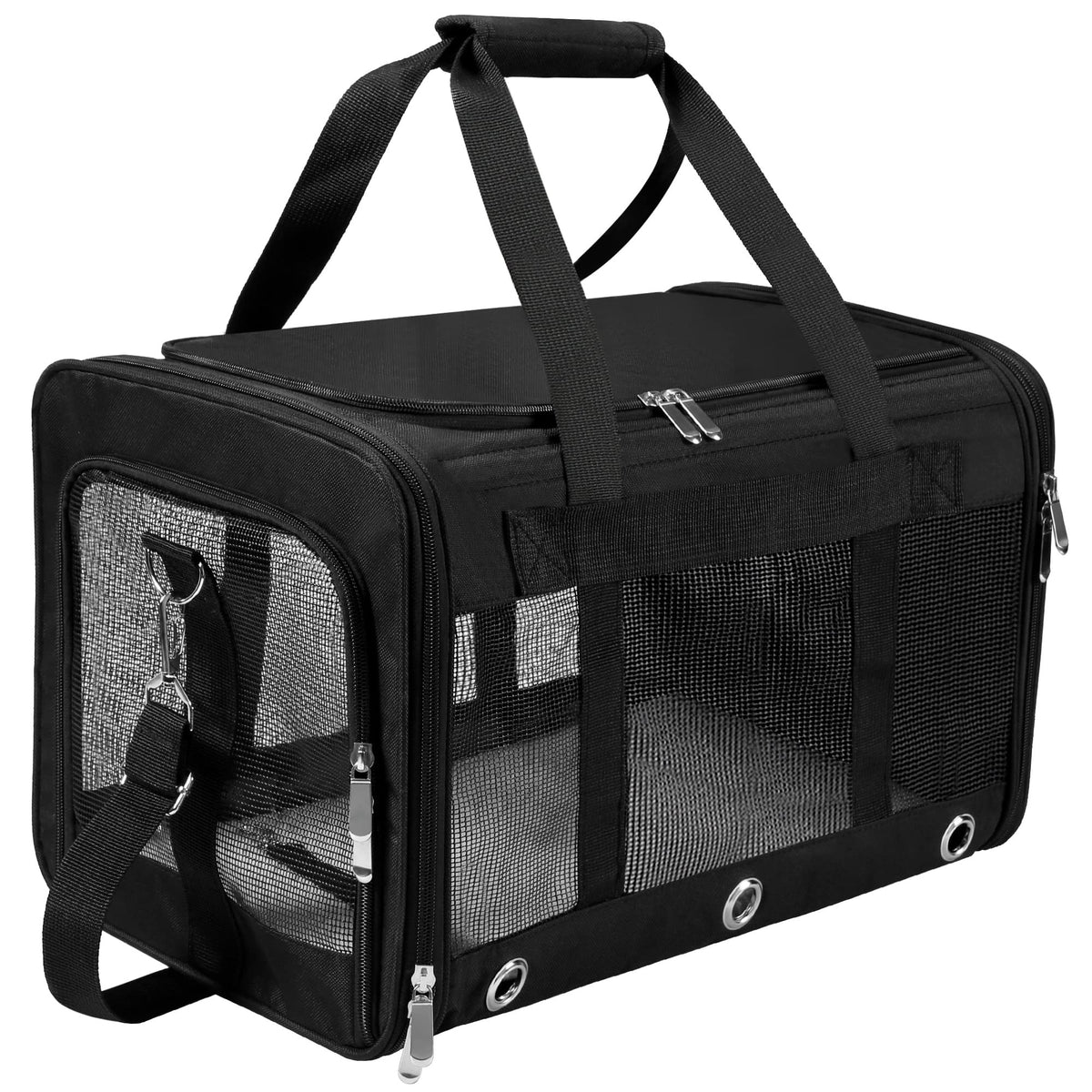 SWUVVI soft-sided carrier top view showing breathable space for travel
