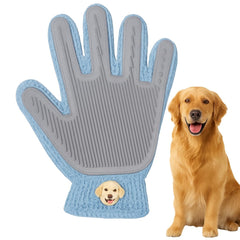 Swwrtbywer pet hair removal glove on hand lifts fur during grooming for dogs and cats