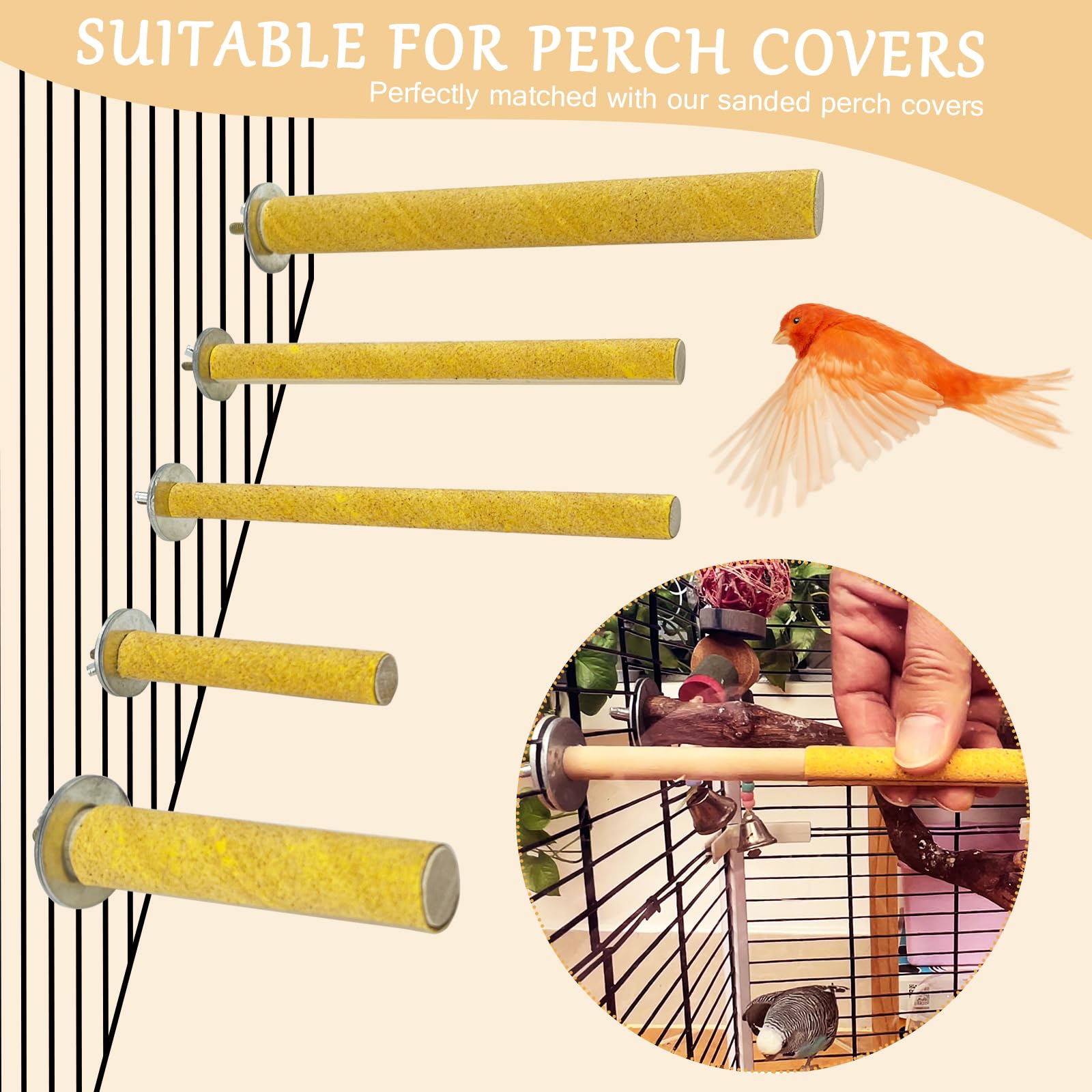 S&X Bird Perch easy-install with built-in bolt and wing nut for quick setup.