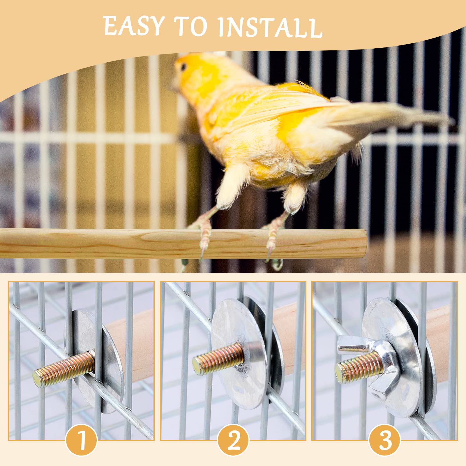 S&X Bird Perch five-piece set demonstrates different lengths for multiple birds.