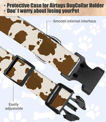 SXboxing retro cow print dog collar with weatherproof D-ring for durability.
