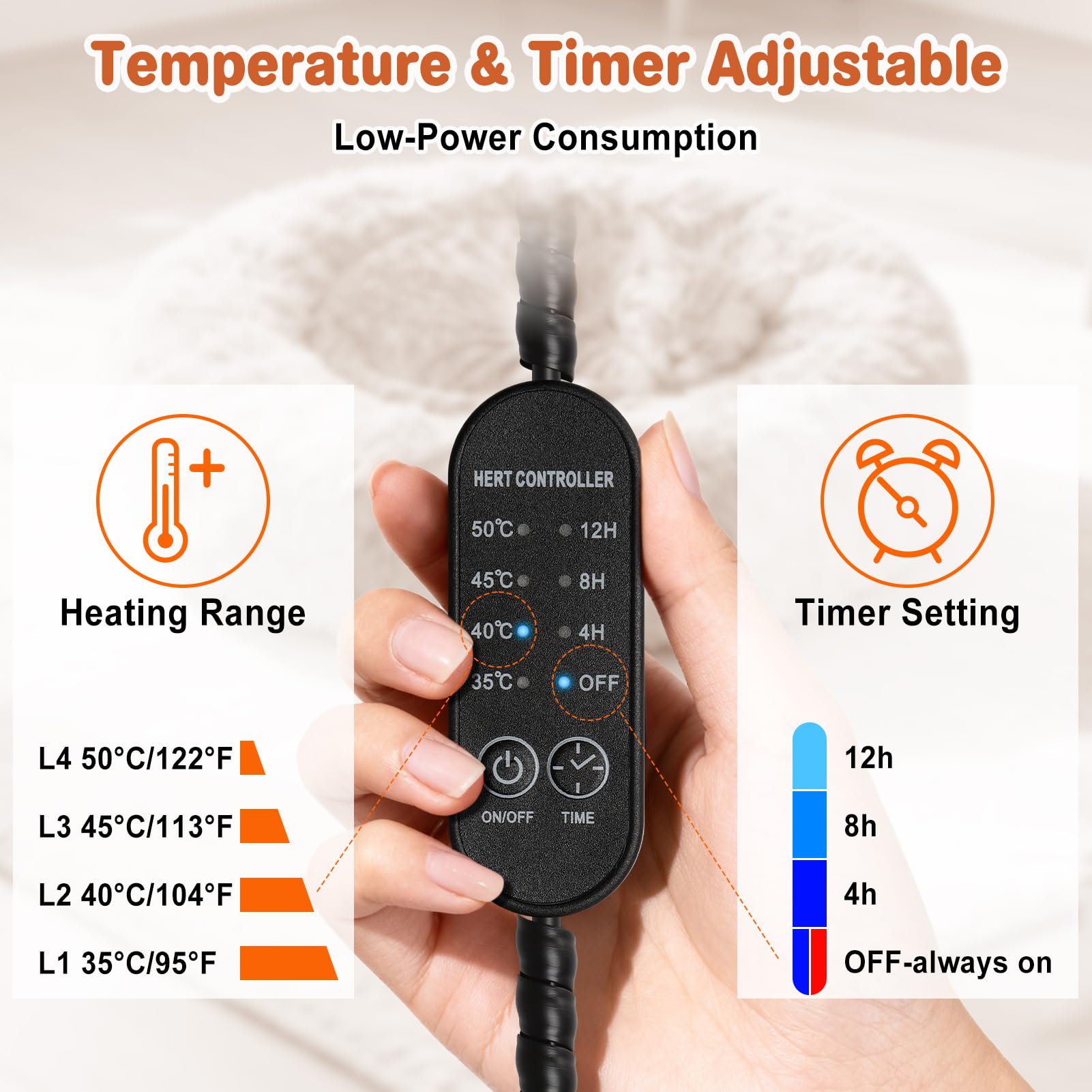 SXBSXB heated-bed-6-inch-rim demonstrates raised edge supporting comfortable head posture.