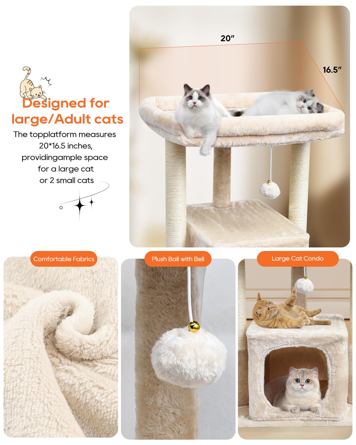 SYANDLVY 27 cat tree scratching-board offers a dedicated stretch space for claws