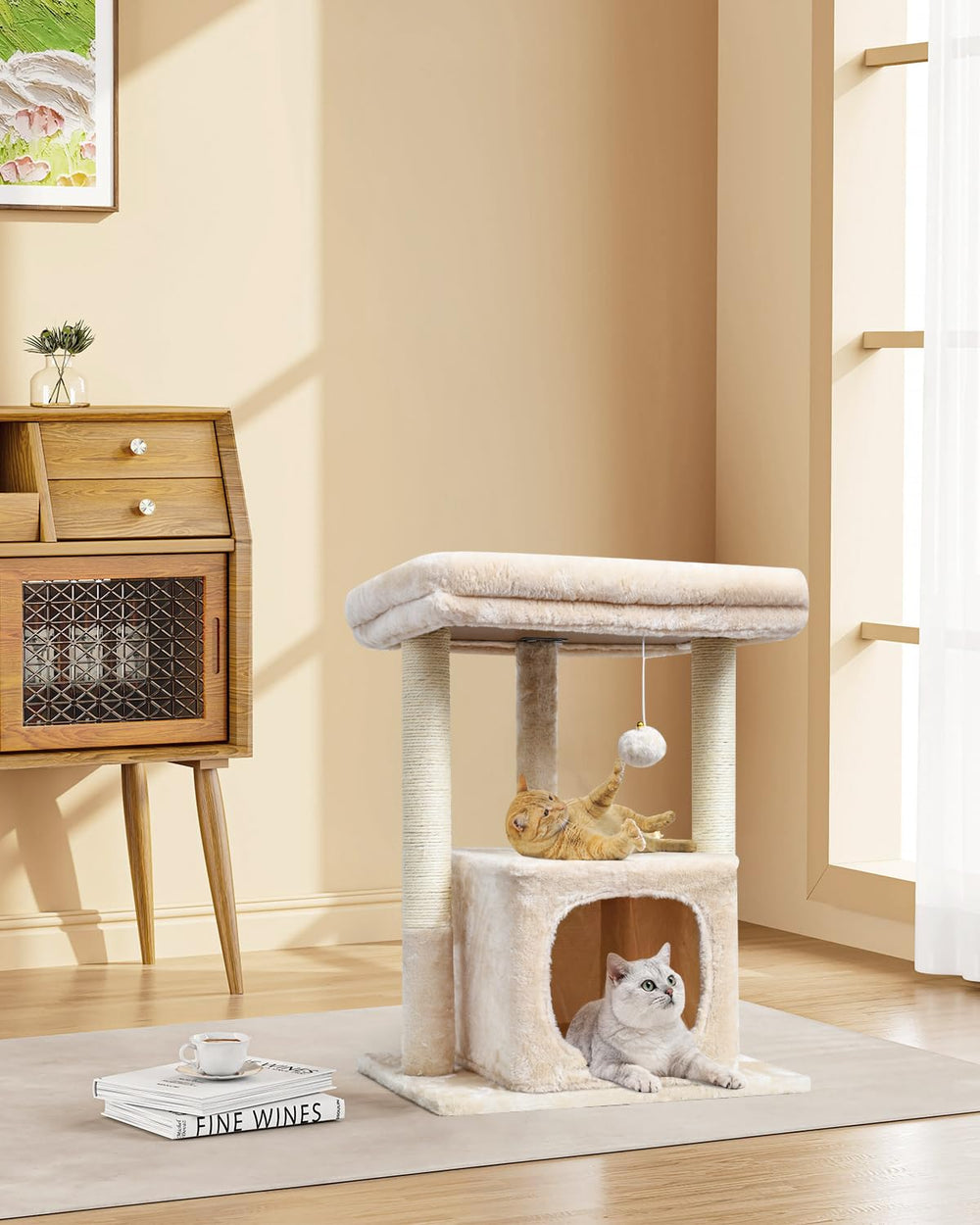 SYANDLVY 27 cat tree sturdy-base demonstrates stable design for safe climbing