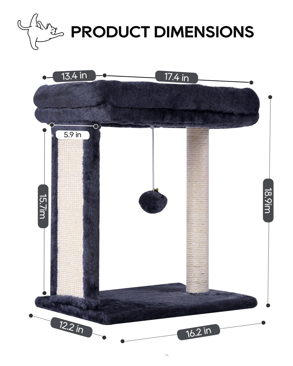 SYANDLVY cat tree base stability ensures safe climbing in small spaces