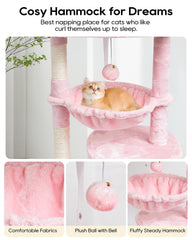 SYANDLVY Small Cat Tree basket lounger scene shows a comfy nap spot for kittens.