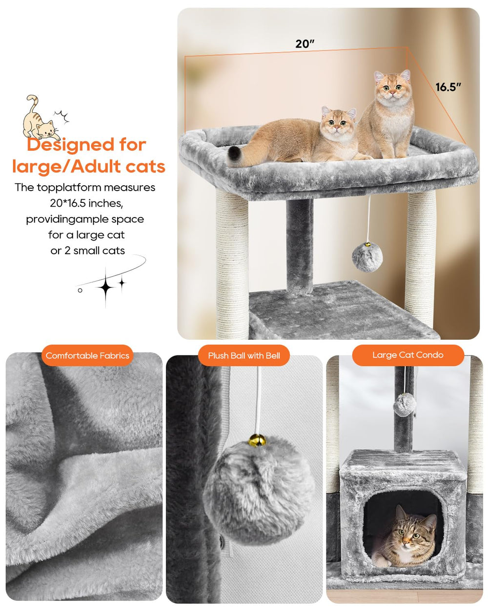 SYANDLVY cat-tree climbing stand with spring ball encourages playful exercise