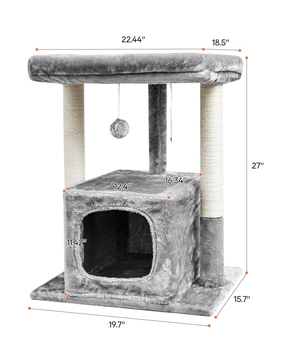 SYANDLVY cat-tree condo with plush perch creates a warm hideaway retreat