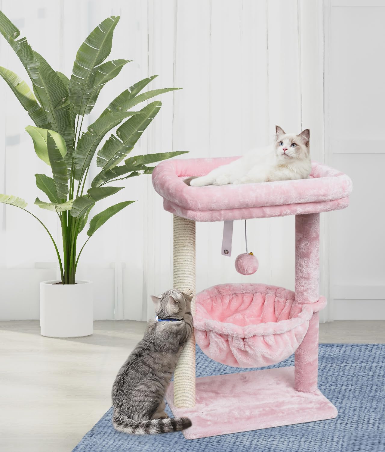 SYANDLVY pink cat tree blends with modern decor and comfort