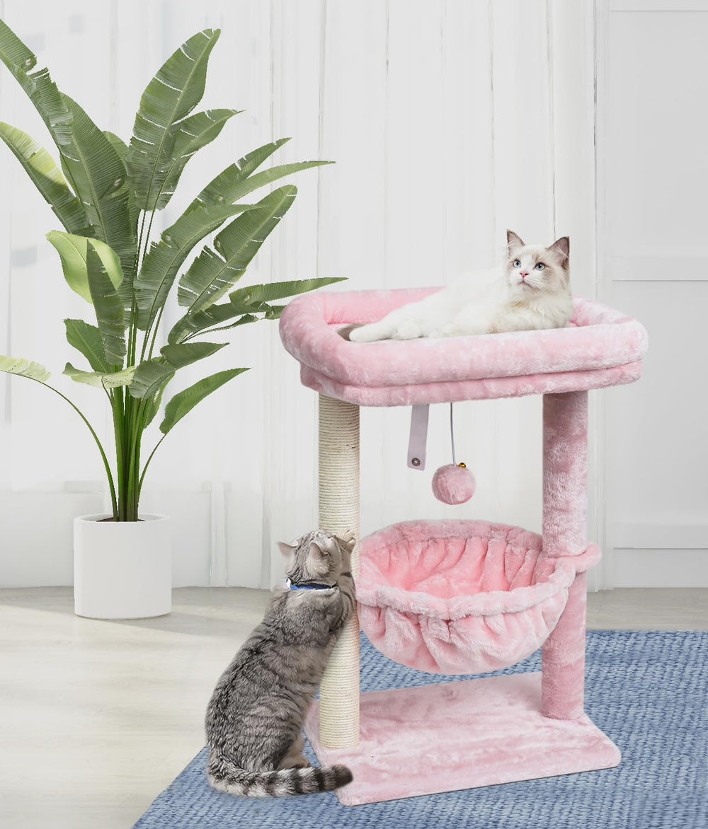 SYANDLVY pink cat tree blends with modern decor and comfort