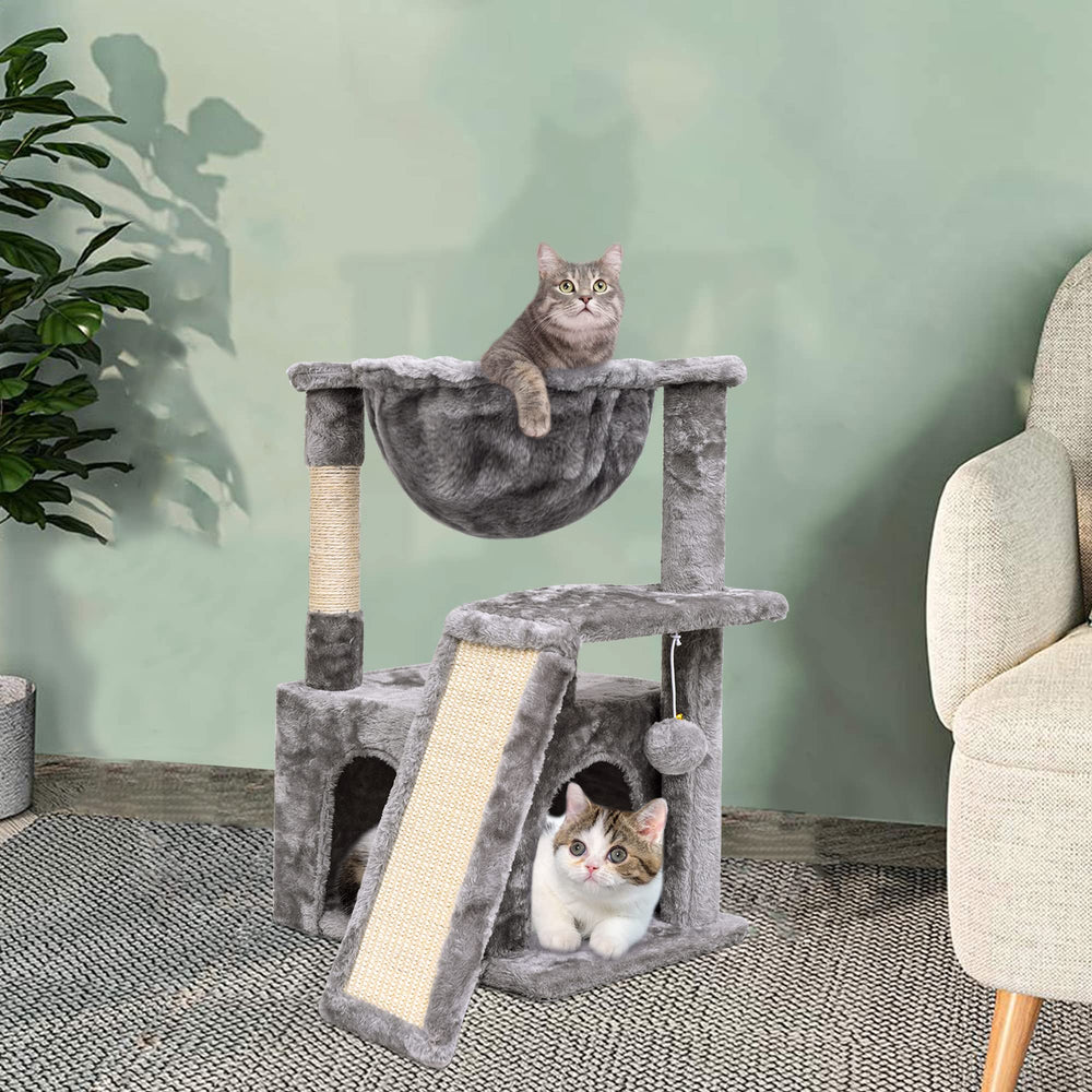 SYANDLVY cat tree modern grey decor blends with living room