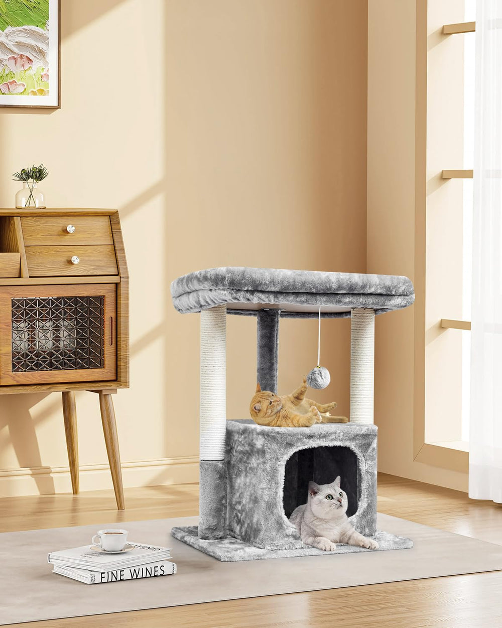 SYANDLVY cat-tree scratching posts protect furniture while satisfying claws