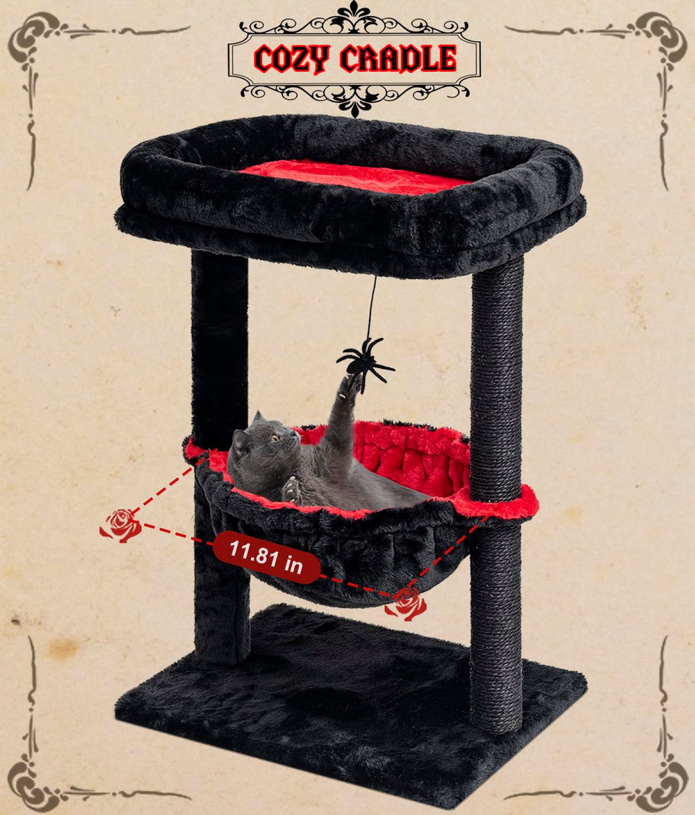 SYANDLVY Gothic Cat Tree compact design fits small spaces