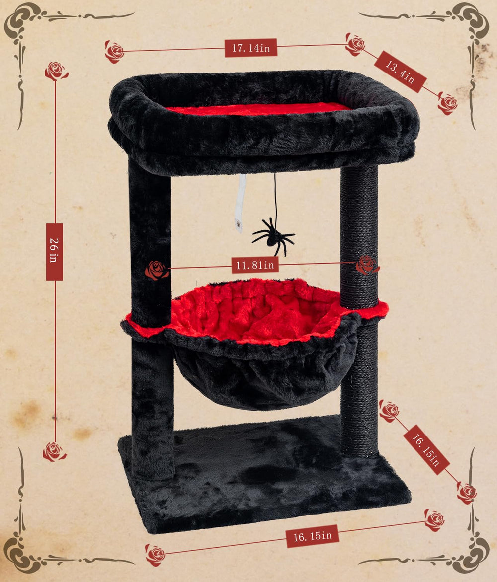 SYANDLVY Gothic Cat Tree basket lounger for cozy naps