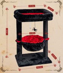 SYANDLVY Gothic Cat Tree basket lounger for cozy naps