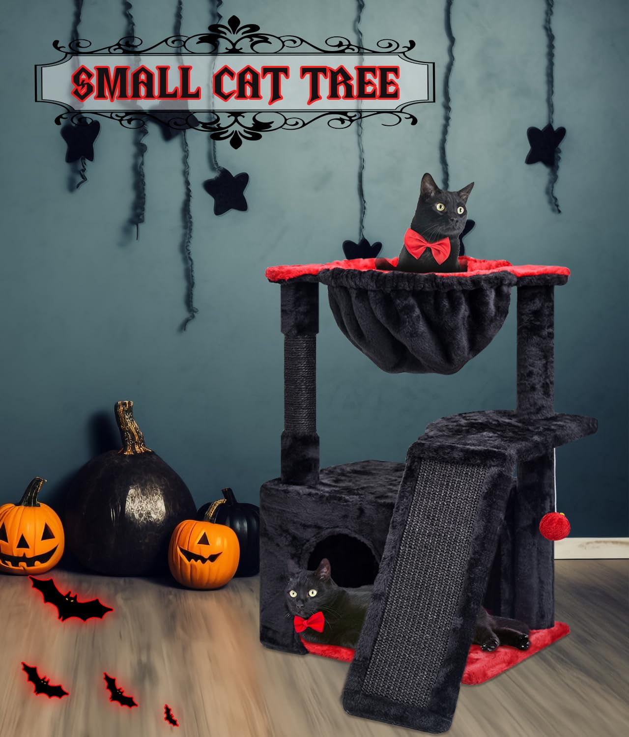 SYANDLVY Gothic Cat Tree easy assembly—clear instructions for quick setup.