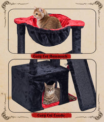 SYANDLVY Gothic Cat Tree hanging ball—interactive play to satisfy playful instincts.